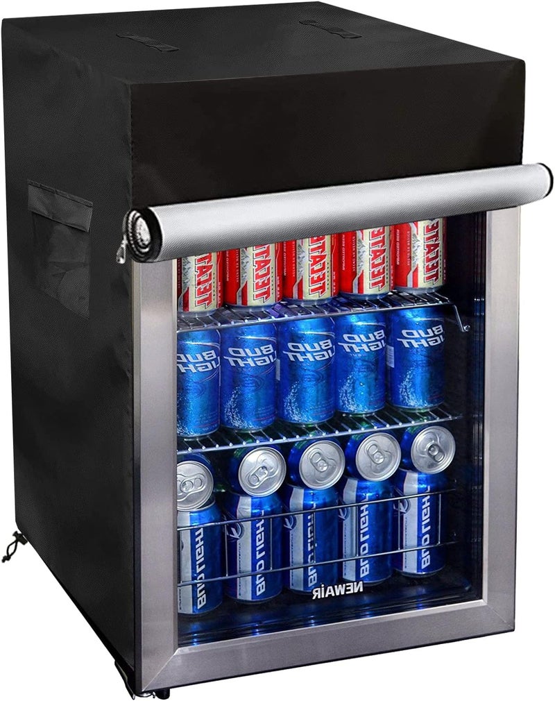 Bitubi Beverage Refrigerator Cooler Cover,Outdoor Fridge Cover – Waterproof, Dustproof, Sun-Proof, 20" W x 20" D x 33" H. Suitable for most 3.2 Cu.ft Beer or Wine Mini Fridge (Black) - Image 1