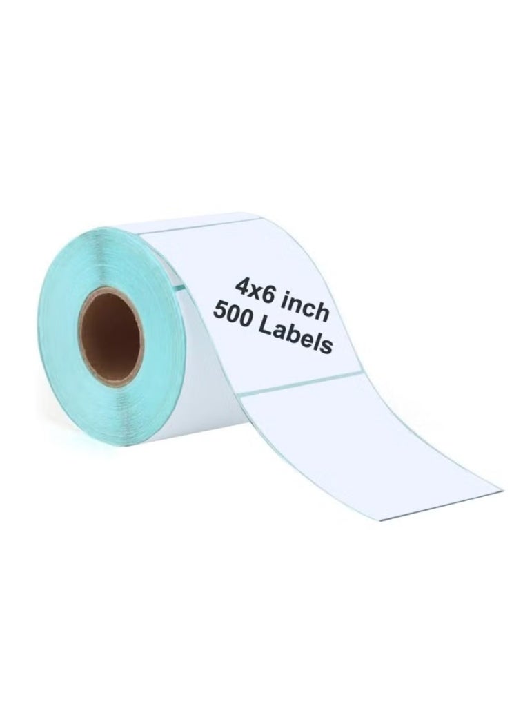 4x6 Inch Direct Thermal Labels, Thermal Shipping Labels With Perforated, Commercial Grade, For Thermal Printer, 500 Labels 1 Roll 100mm*150mm - Image 1