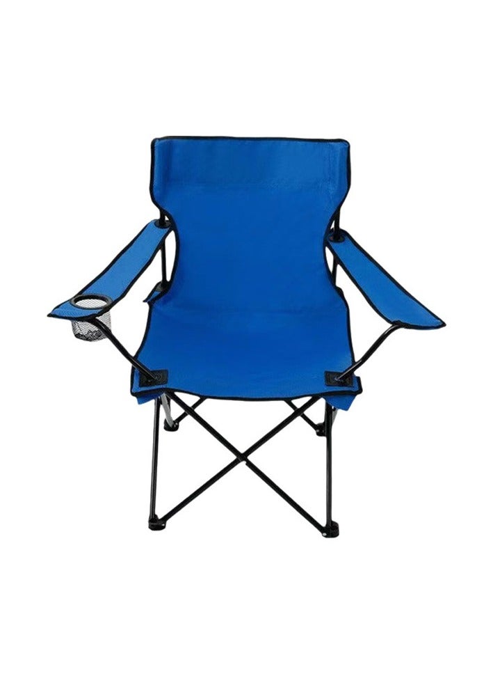 كرسي تخييم محمول مع شبكة الظهر، الأذرع القابلة للضبط، حامل الكأس، حمل الحقيبة يدعم 250 رطلا!مثالية للتخييم، والرياضة، وفي الهواء الطلق، وتظليل، مع جيوب جانبية (زرقاء ملكية) - Image 1