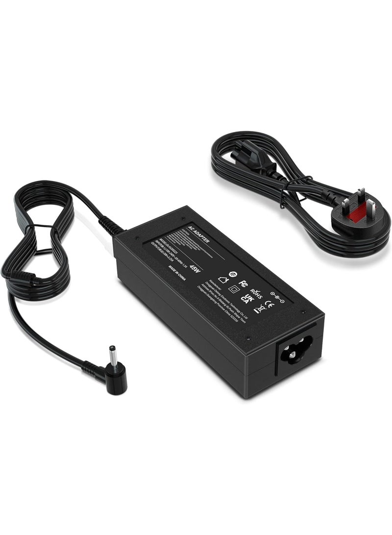 شاحن لابتوب 45 واط متوافق مع Lenovo Ideapad 3 310 310S 320 320S 330 330S 330S-15IKB 330S-15ARR 320-14IKB/14IAP 320S-15IKB Yoga 510 IdeaPad Flex 4/5/6 مع كابل الطاقة - Image 1