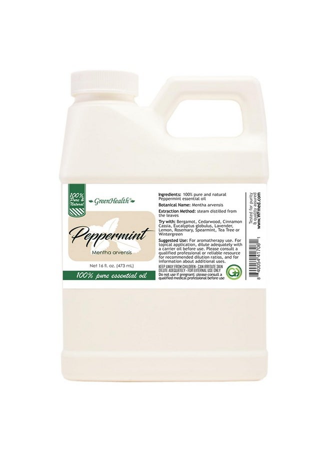 جرين هيلث - زيت النعناع العطري 100% نقي، غير مقطوع، 16 أونصة سائلة - Greenhealth - Image 1