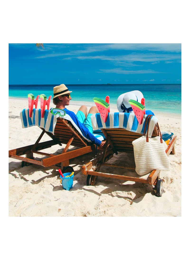 4PCS Durable Beach Towel Clips for Sunbeds, Fashion Style Towel Clips Heavy Duty Plastic Sunbed Towel Clips Beach Vacation Sun Lounger Towel Clips Beach Trip Towel Clips for Sunloungers Pool Chair - Image 4