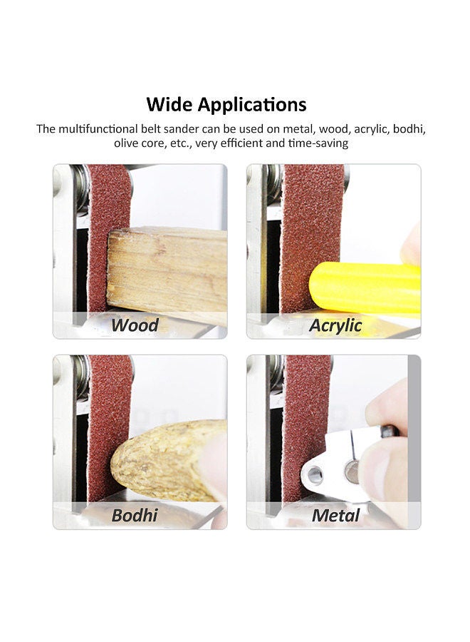 Horizontal Mini Belt Sander Electric Sanding Polishing Grinding Machine Grinding Sander Grinder Small Sand-belt Machine One-key  - Image 5