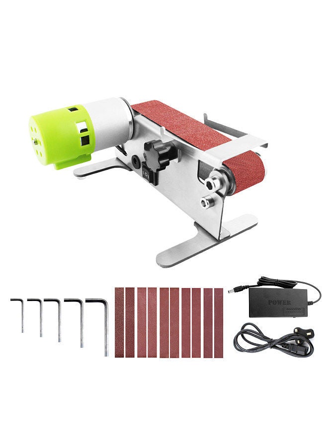 Horizontal Mini Belt Sander Electric Sanding Polishing Grinding Machine Grinding Sander Grinder Small Sand-belt Machine One-key  - Image 1