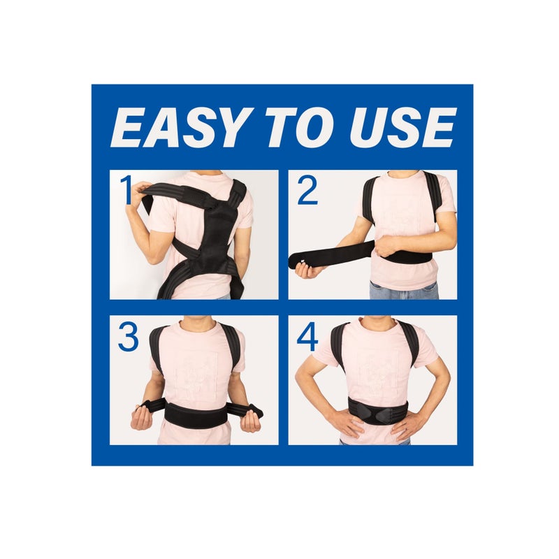 SOLARAE Posture Corrector, for Women and Men Back Straightener Posture Corrector Adjustable Size Back Brace for Posture Providing Pain Relief from Neck Shoulder and Upper Back (Large) - Image 5