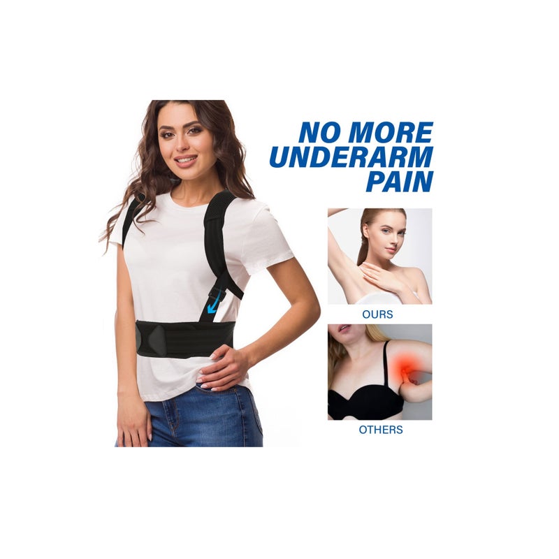 SOLARAE Posture Corrector, for Women and Men Back Straightener Posture Corrector Adjustable Size Back Brace for Posture Providing Pain Relief from Neck Shoulder and Upper Back (Large) - Image 4