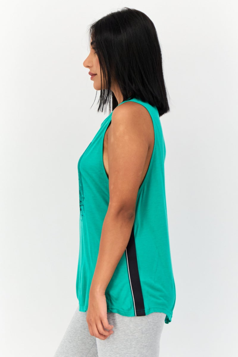 Reebok Women Sportswear Fit Sleeveless Training Top, Green - Image 2