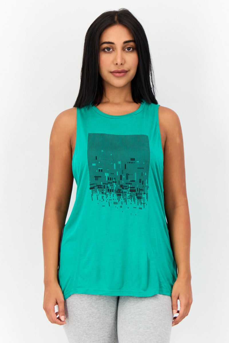 Reebok Women Sportswear Fit Sleeveless Training Top, Green - Image 1