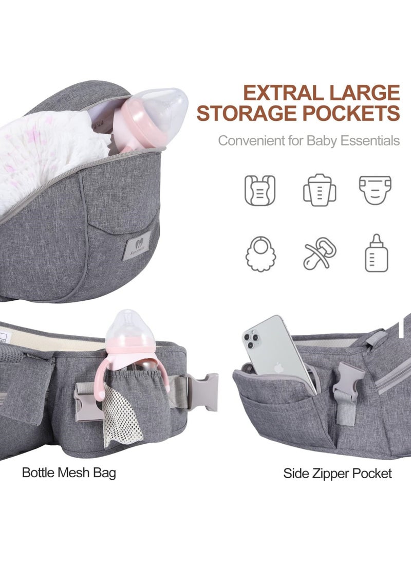 Baby Carrier with Hip Seat Baby Carrier Newborn to Toddler Adjustable Baby Holder Carrier Ergonomic Carrier Soft Baby Holder Carrier for 8-45lb 0-36 Months - Image 4