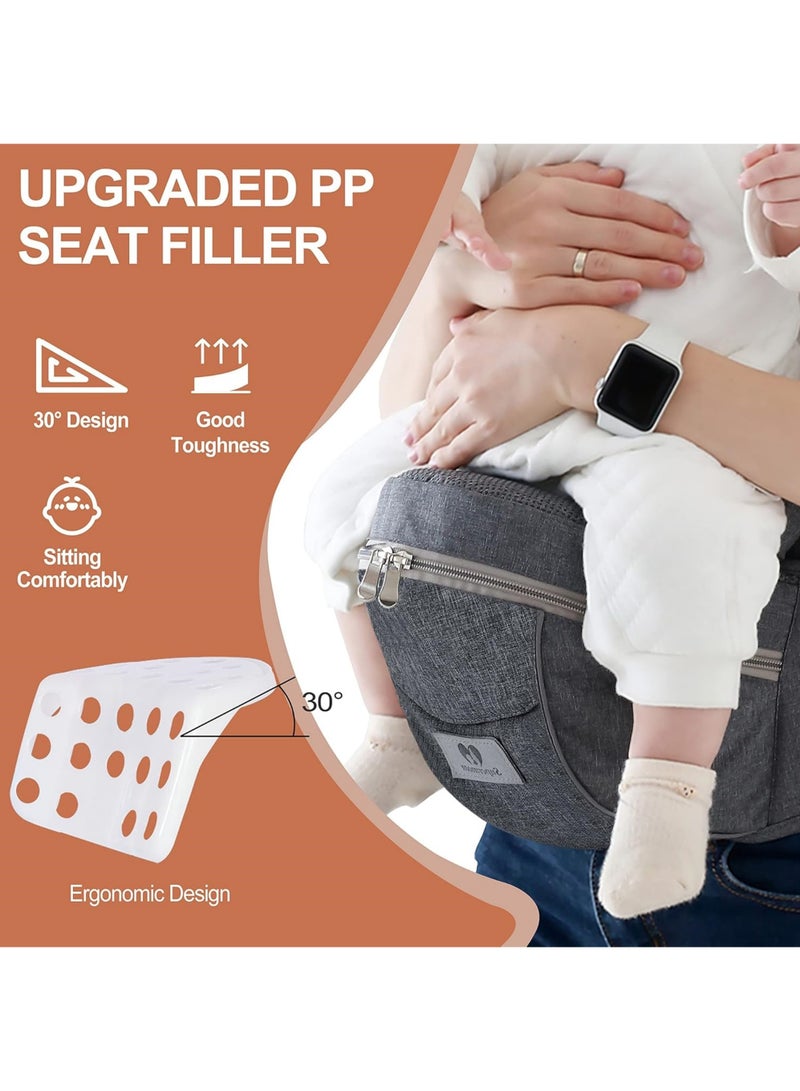 Baby Carrier with Hip Seat Baby Carrier Newborn to Toddler Adjustable Baby Holder Carrier Ergonomic Carrier Soft Baby Holder Carrier for 8-45lb 0-36 Months - Image 5