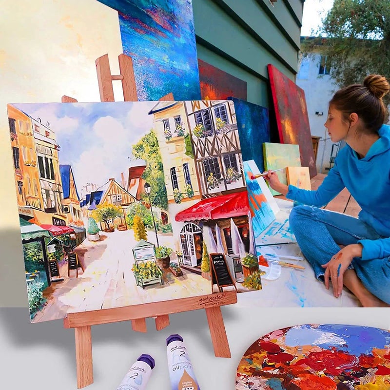 Artkey Canvases for Painting 8x10 Inch 12-Pack, 10 oz Primed 100% Cotton White Blank Canvas Boards for Painting, Art Supplies Paint Canvas Panels for Acrylic Oil Watercolor Tempera Paints - Image 5