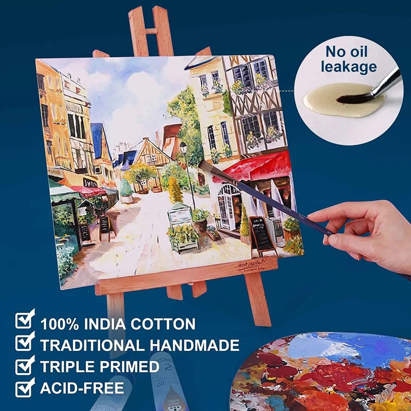 Artkey Canvases for Painting 8x10 Inch 12-Pack, 10 oz Primed 100% Cotton White Blank Canvas Boards for Painting, Art Supplies Paint Canvas Panels for Acrylic Oil Watercolor Tempera Paints - Image 3