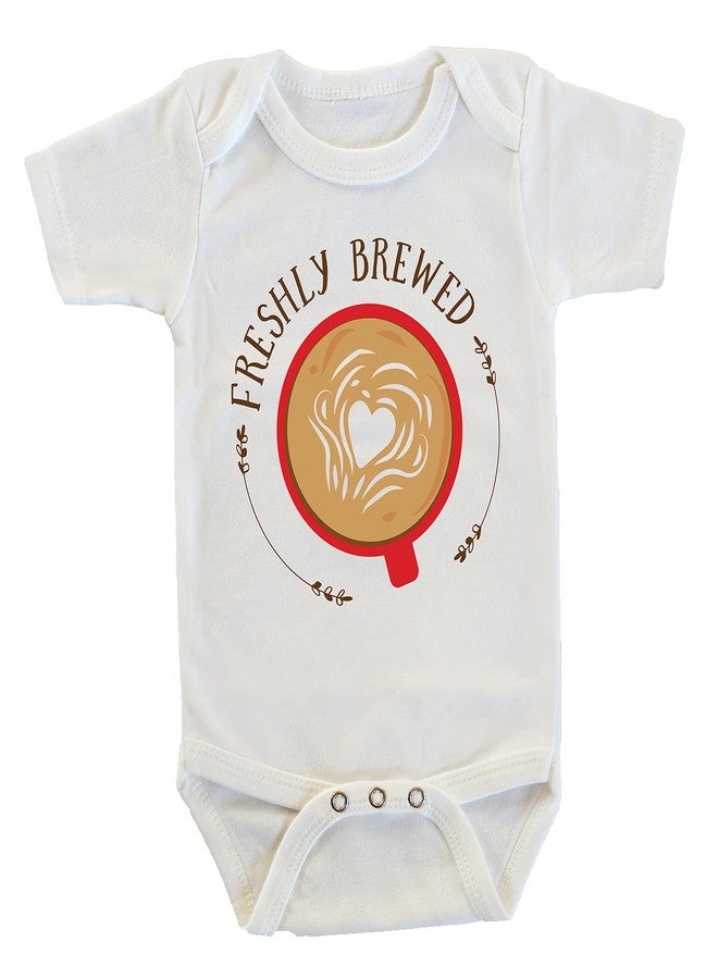 Witty and Bitty Freshly Brewed Gift for New Baby Onesie/Bodysuit (0-3 months) - Image 1