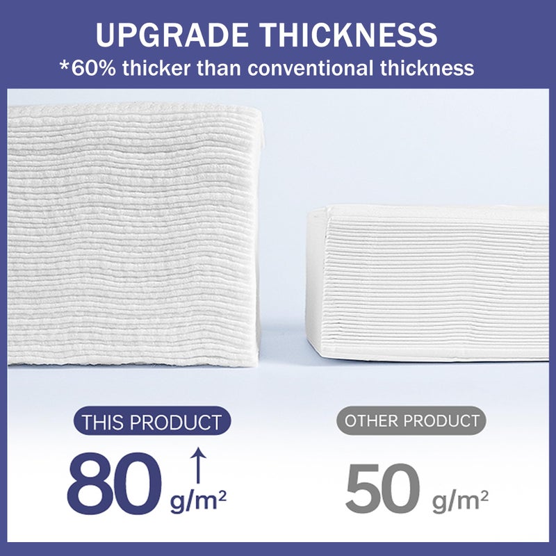 ZPCO 100 Count Ultra Thick Disposable face Facial Wash Cloth for Sensitive, Lint- free Facial Tissue, Makeup Remover - Image 5