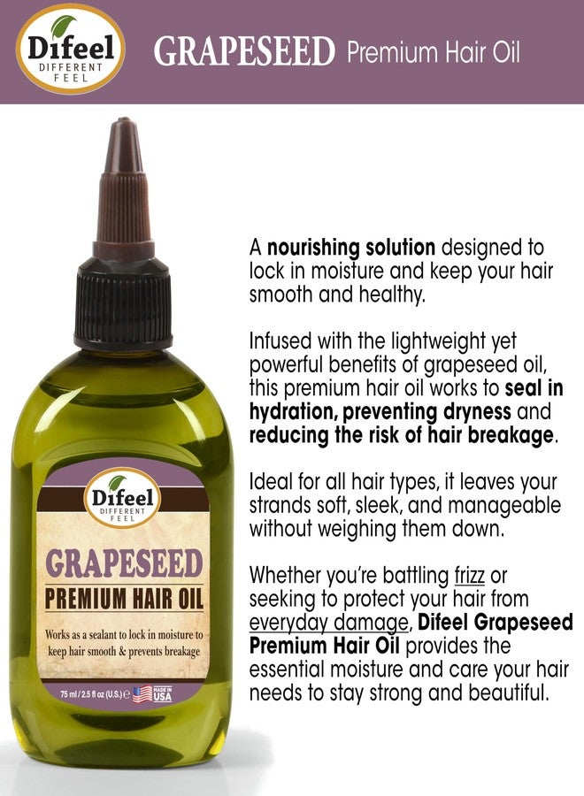 Difeel Grapeseed Premium Hair Oil 2.5 oz. (PACK OF 3) - Natural Grapeseed Oil for Hair - Image 4