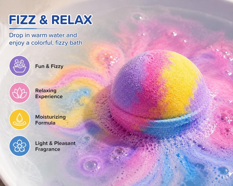 Bath Bomb Gift, Colorful Fizzing Bath Bomb for Children, Ocean Theme Bath Fizzer, Fun Bubble Bath Gift for Boys & Girls 12Pcs - Image 4