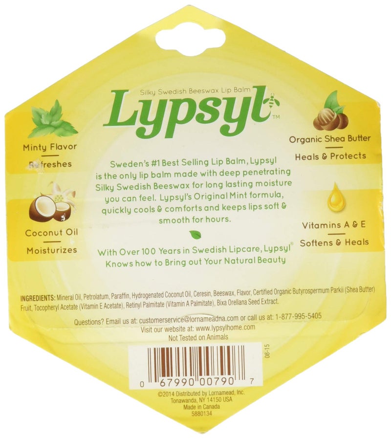 Lypsyl Intense Protection Original Mint, Lip Balm 0.10 oz - Image 2