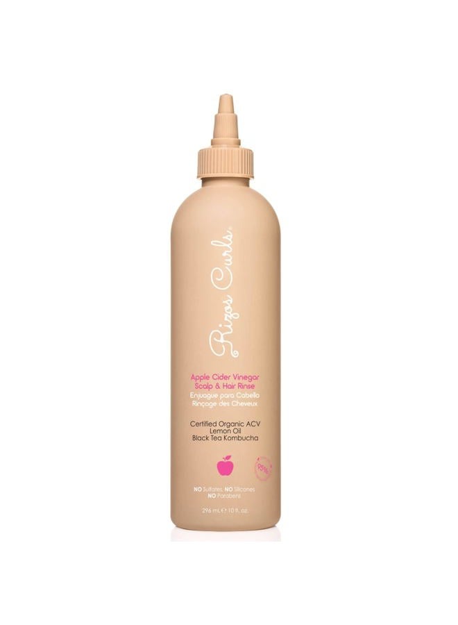 Rizos Curls خل التفاح لشطف فروة الرأس والشعر، ينظف لإزالة تراكم المنتجات، يوازن الزيوت، ينشط الشعر وفروة الرأس، يعزز النعومة واللمعان، 10 أونصات - Image 1