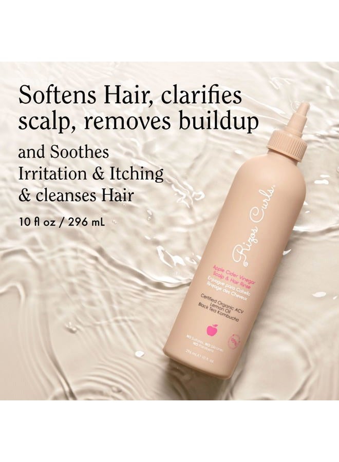 Rizos Curls خل التفاح لشطف فروة الرأس والشعر، ينظف لإزالة تراكم المنتجات، يوازن الزيوت، ينشط الشعر وفروة الرأس، يعزز النعومة واللمعان، 10 أونصات - Image 2