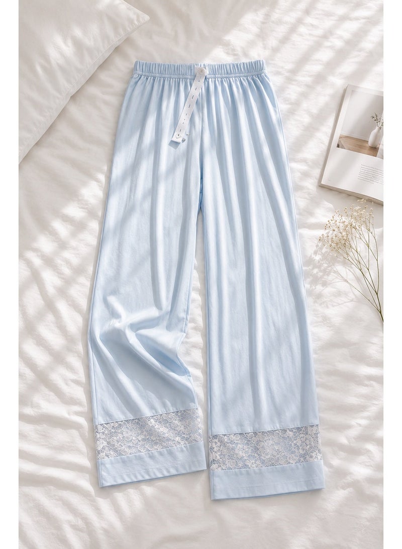 LADY Maternity & Nursing Pajama Set for Women - 2 Piece Turkish Cotton Sleepwear with Elegant Lace Details - Image 3