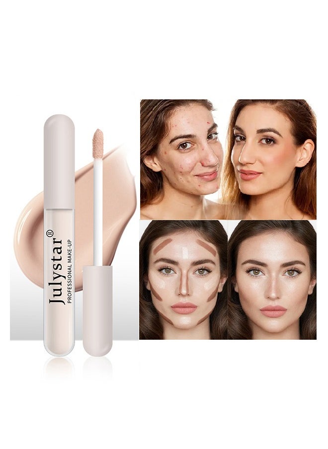 Julystar Professional Make Up  Liquid Concealer,Matte Liquid Skin Concealer(#01)  - Image 3