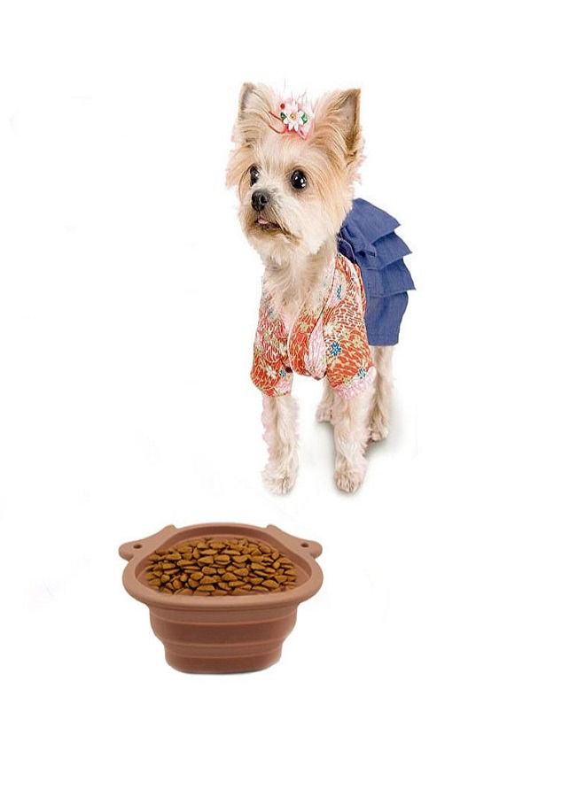 اوعية طعام للكلاب قابلة للطي للسفر، وعاء ماء محمول للكلاب والقطط والحيوانات الاليفة قابل للطي للسفر والتخييم والمشي - Image 5