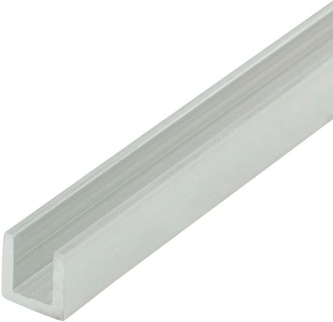 OUTWATER Mill Finish 1/4'' Inside Dimension Aluminum U-Channel 48'' Length (Pack of 3) Alu257-M C-Channel - Image 1