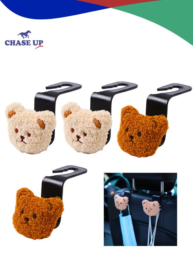 Chase Up Car Seat Headrest Hook, Cute Bear Seat Back Hanging Hook, Universal Organizer Hooks, Multi-Functional Car Organizers for Storage of Bags and Clutter, Universal for SUV, Sedan, Truck - Image 1