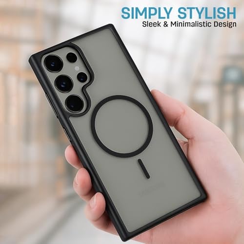 AIBEX Back Cover for Samsung Galaxy S24 Ultra| Slim Case with Wireless Charging Support | Anti-Scratch, Shockproof, Anti-Fingerprint & Lightweight Military-Grade Protective Cover - Black - Image 4