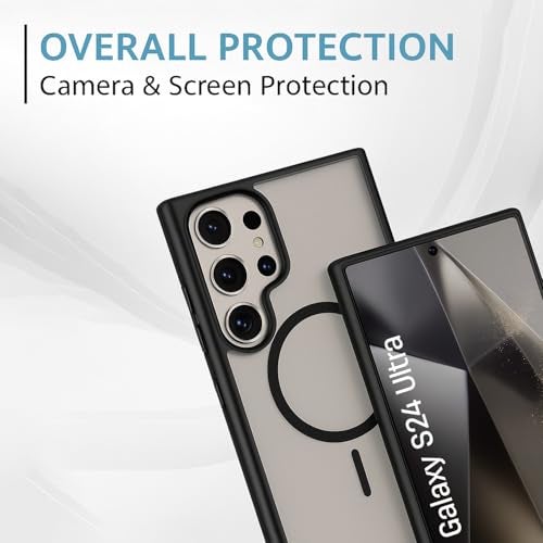AIBEX Back Cover for Samsung Galaxy S24 Ultra| Slim Case with Wireless Charging Support | Anti-Scratch, Shockproof, Anti-Fingerprint & Lightweight Military-Grade Protective Cover - Black - Image 3