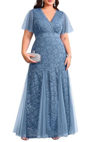 Talisea Dusty Blue Bridesmaid Dresses Mother of The Bride Plus Size Wedding Guest Formal Evening Long Maxi Mermaid Dress 2025 - Image 1