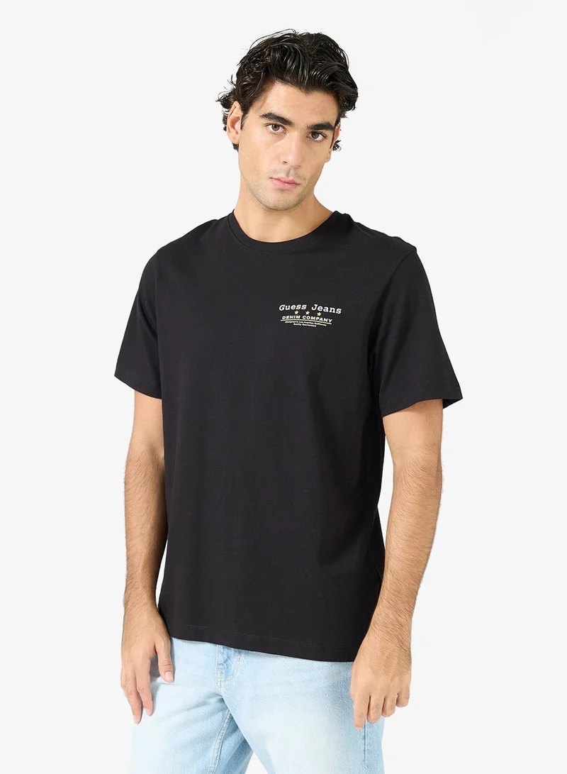 GUESS Casual Back Print Crew Neck T-Shirt