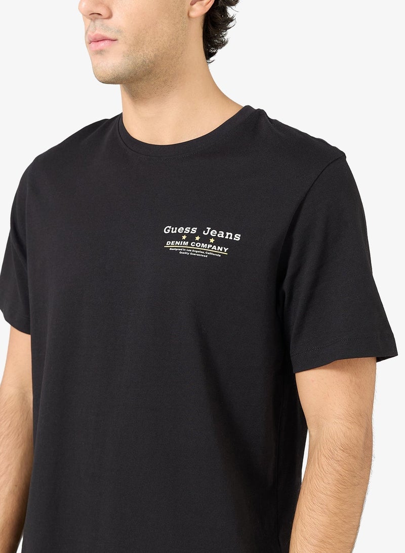 GUESS Casual Back Print Crew Neck T-Shirt - Image 3