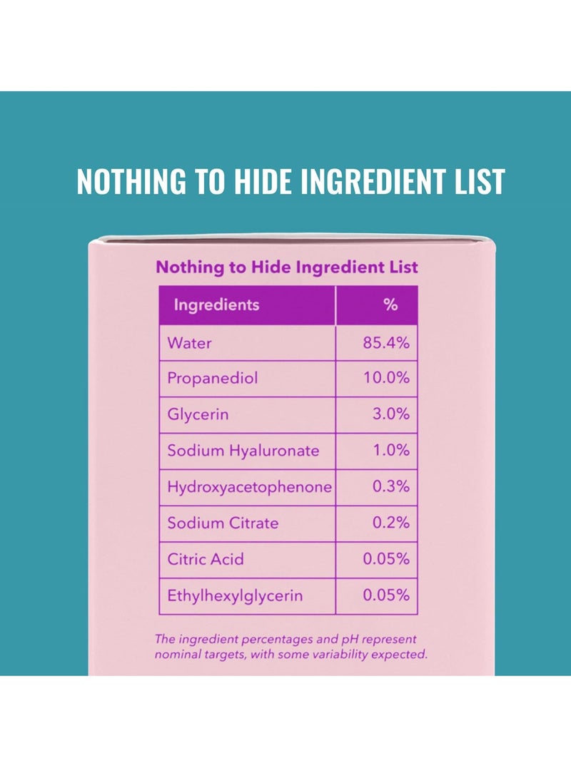 حمض الهيالورونيك الجوهر - للبشرة الجافة ترطيب ، ترطيب ، شد - 1 ٪ ها ، ومكافحة الشيخوخة الوجه المياه القائمة على منتجات العناية بالبشرة ، 30 مل - Image 5