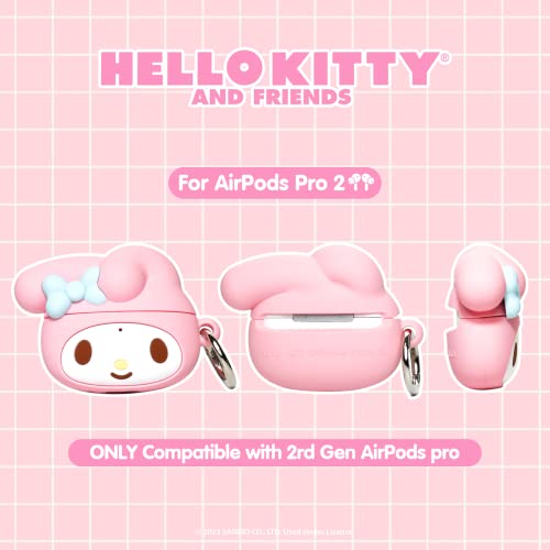 iFace Hello Kitty and Friends Cute Case [ Compatible with AirPods Pro 2 ] - Kawaii Silicone Protective Cover [Carabiner Clip Included] [Wireless Charging Compatible] – My Melody - Image 2
