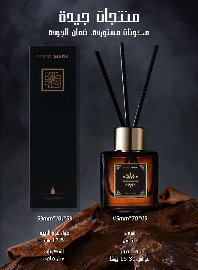 Litus Home Perfume Reed Diffuser,Snow Tea(Peaceful Winter Tea) Fragrance,5 Rattan Reeds,50ml - Image 5