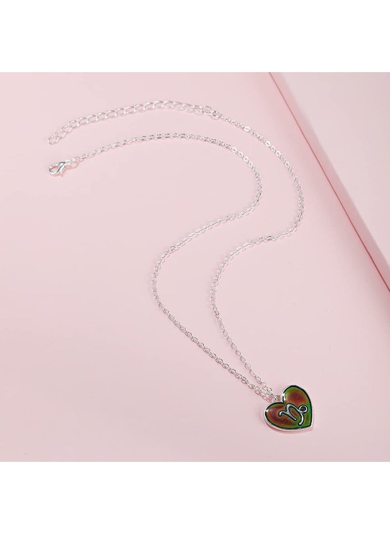COLORFUL BLING Temperature Sensing Color Changing Pendant 12 Constellation Zodiac Necklace Astrology Horoscope with Message Card for Women Birthday Gifts-Capricorn  - Image 3