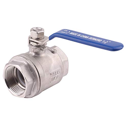 DERNORD Full Port Ball Valve Stainless Steel 304 Heavy Duty for Water, Oil, and Gas with Blue Locking Handles (1-1/4" NPT) - Image 4