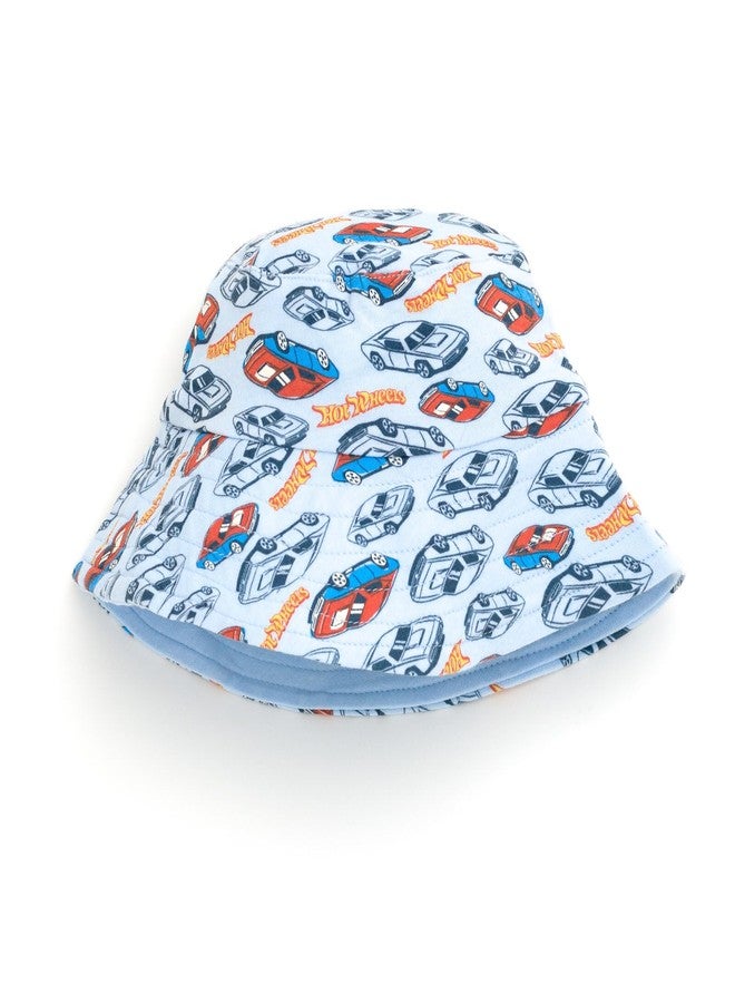 Hot Wheels Newborn Baby Boys Romper and Bucket Sun Hat Outfit Set Pastel Blue 3-6 Months - Image 4