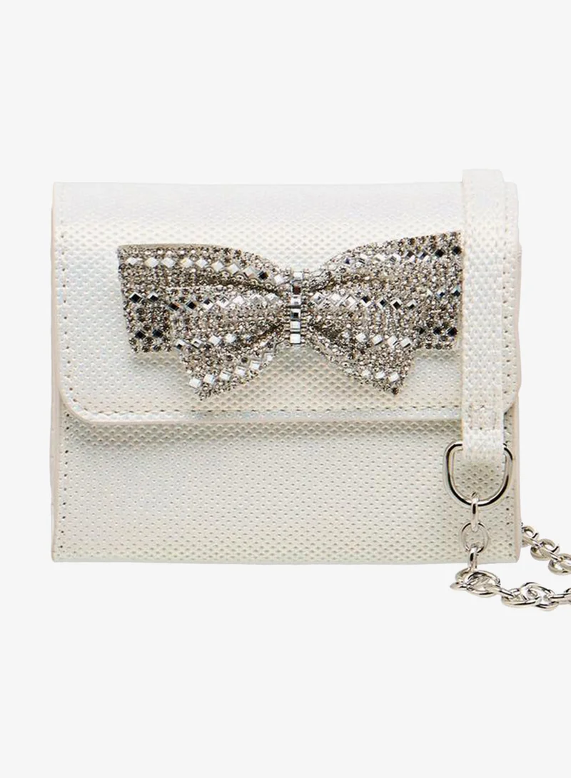 Flora Bella By Shoexpress Embellished Bow Crossbody Bag with Chain Strap