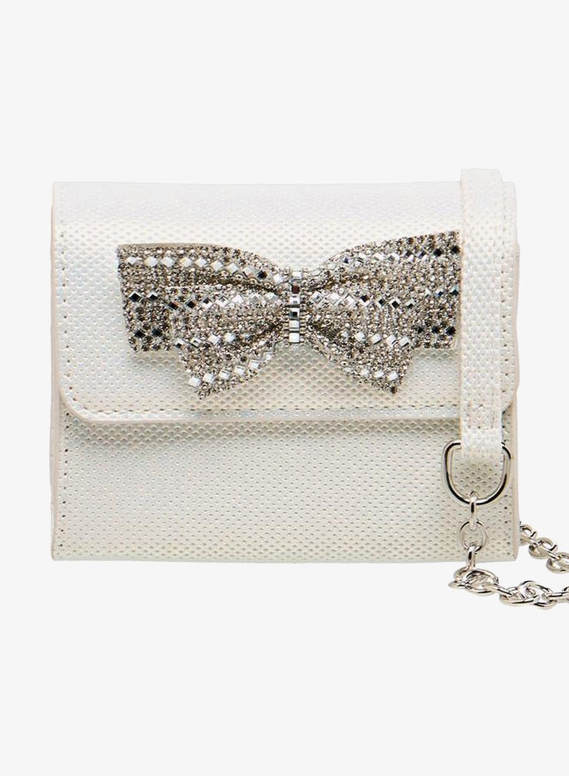 Flora Bella By Shoexpress Embellished Bow Crossbody Bag with Chain Strap - Image 2
