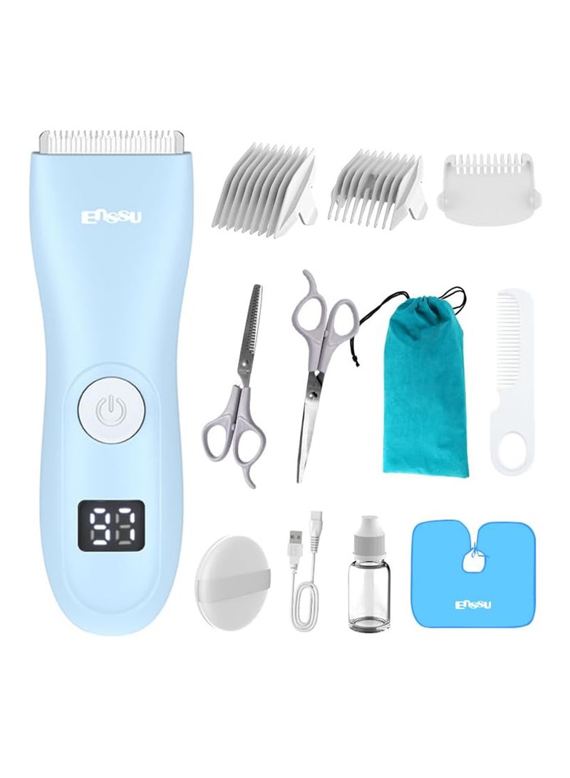 ENSSU Baby Hair Clippers, Professional Quiet Hair Trimmer for Kids and Toddler, Waterproof & Rechargeable Cordless Hair Cutting Machine for Children, with LCD Display - Image 1