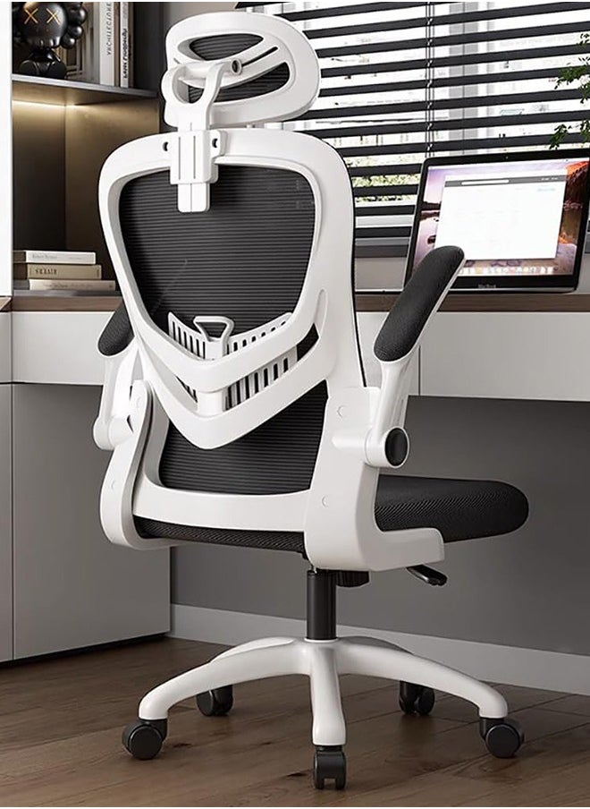 Ergonomic Office Chair with 3D Adjustable Armrests, Adjustable Lumbar Support High Back for Computer Chair, Big and Tall Mesh Office Chair, Home Office Desk Chairs white