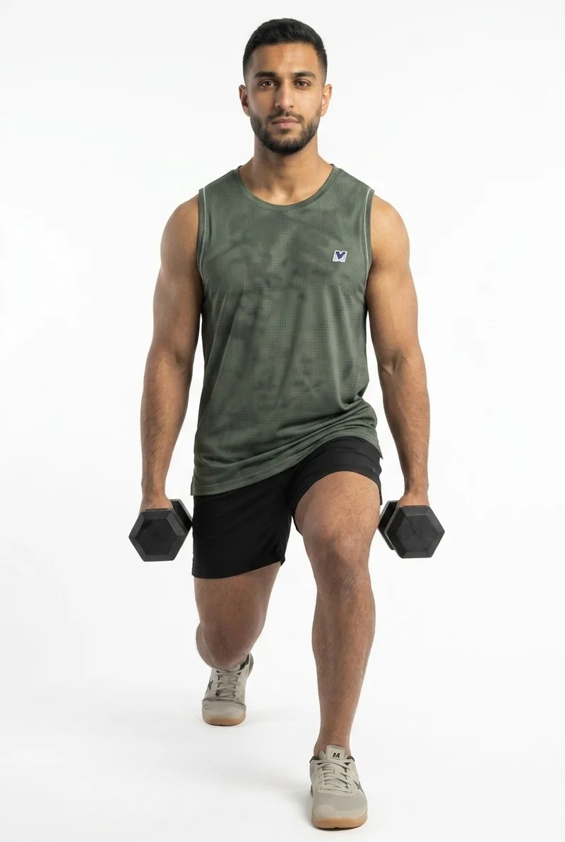 Moveletix Green Men's Training Tank Top Green for Men | Best Price UAE