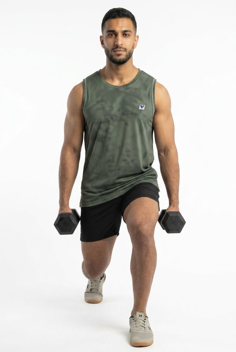 Moveletix Men's Training Tank Top Green Ultra Cooling - Image 4