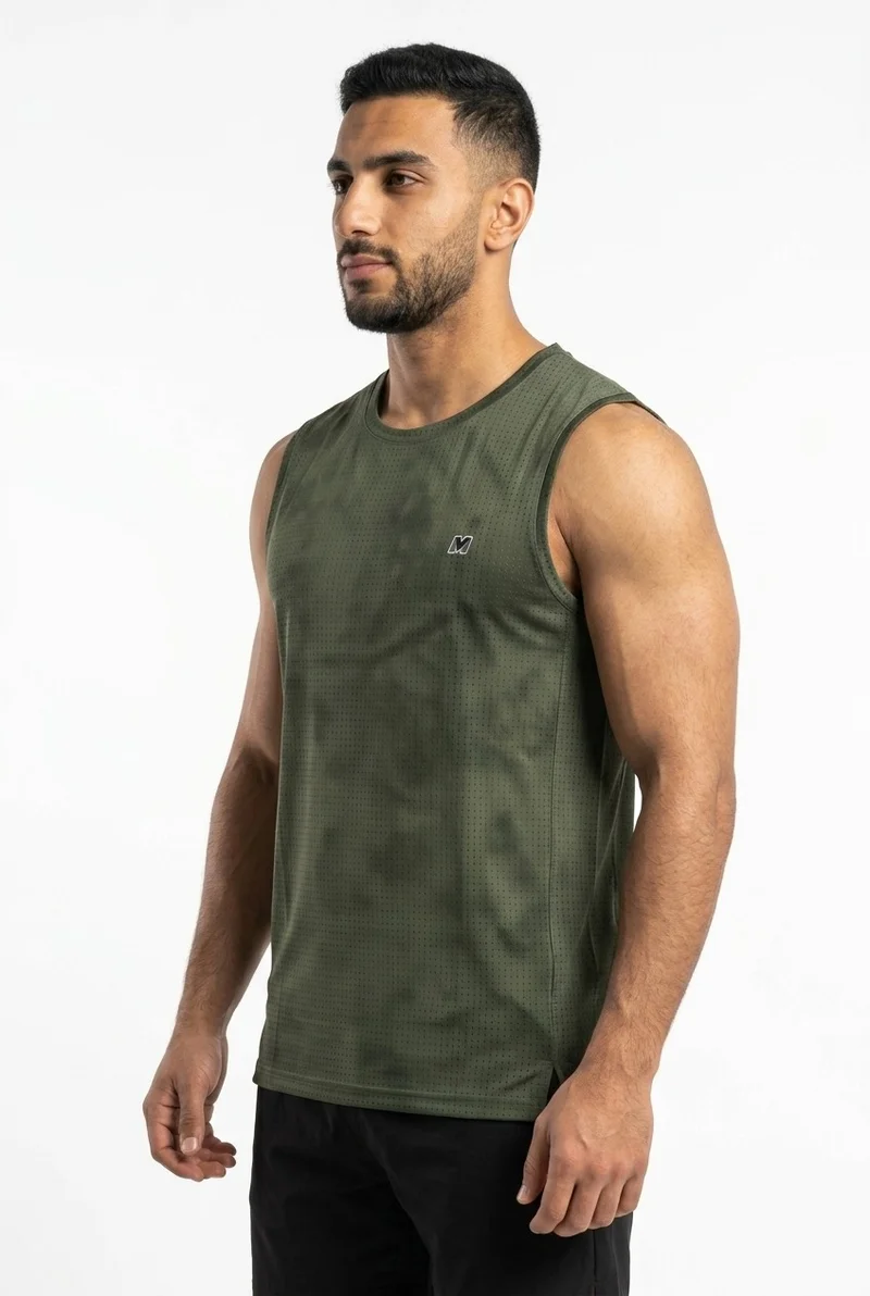 Moveletix Green Men's Training Tank Top Green for Men | Best Price UAE