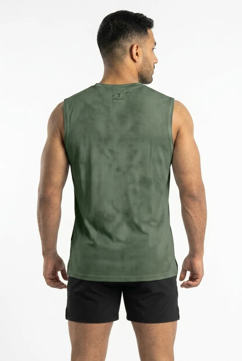 Moveletix Green Men's Training Tank Top Green for Men | Best Price UAE