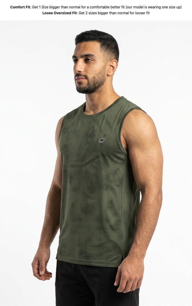 Moveletix Men's Training Tank Top Green Ultra Cooling - Image 3