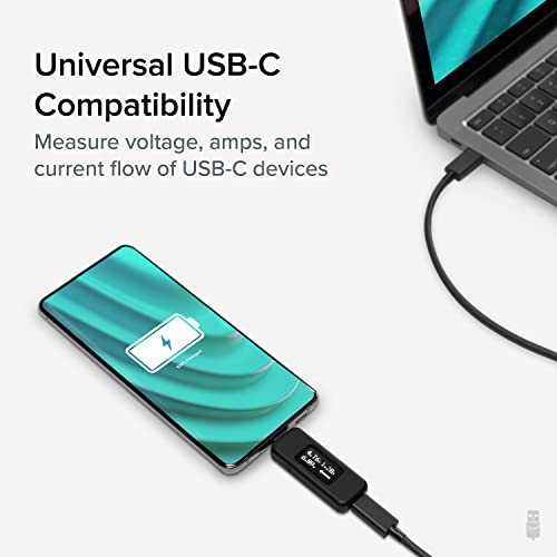 Plugable USB C Power Meter Tester for Monitoring USB-C Connections up to 240W - Digital Multimeter Tester for USB Type C Cables, Laptops, Phones, Chargers - Driverless - Image 4