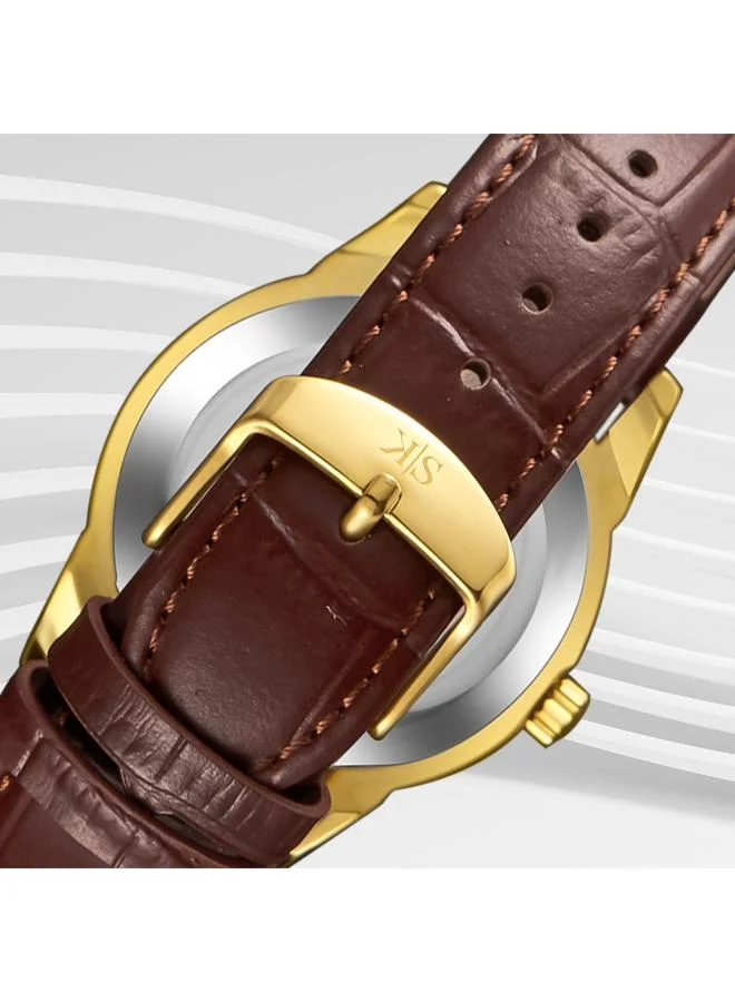 KENNETH SCOTT Ivory Men's Leather Analog Watch K23030-GLDI - 40x49 mm for Men | Best Price UAE
